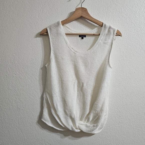 SPLENDID Twist Hem Knit Tank White Size M - Picture 2 of 10